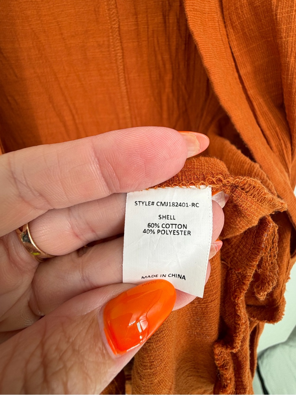 Bohemian Burnt Orange Peasant Kimono - Picture 3 of 6